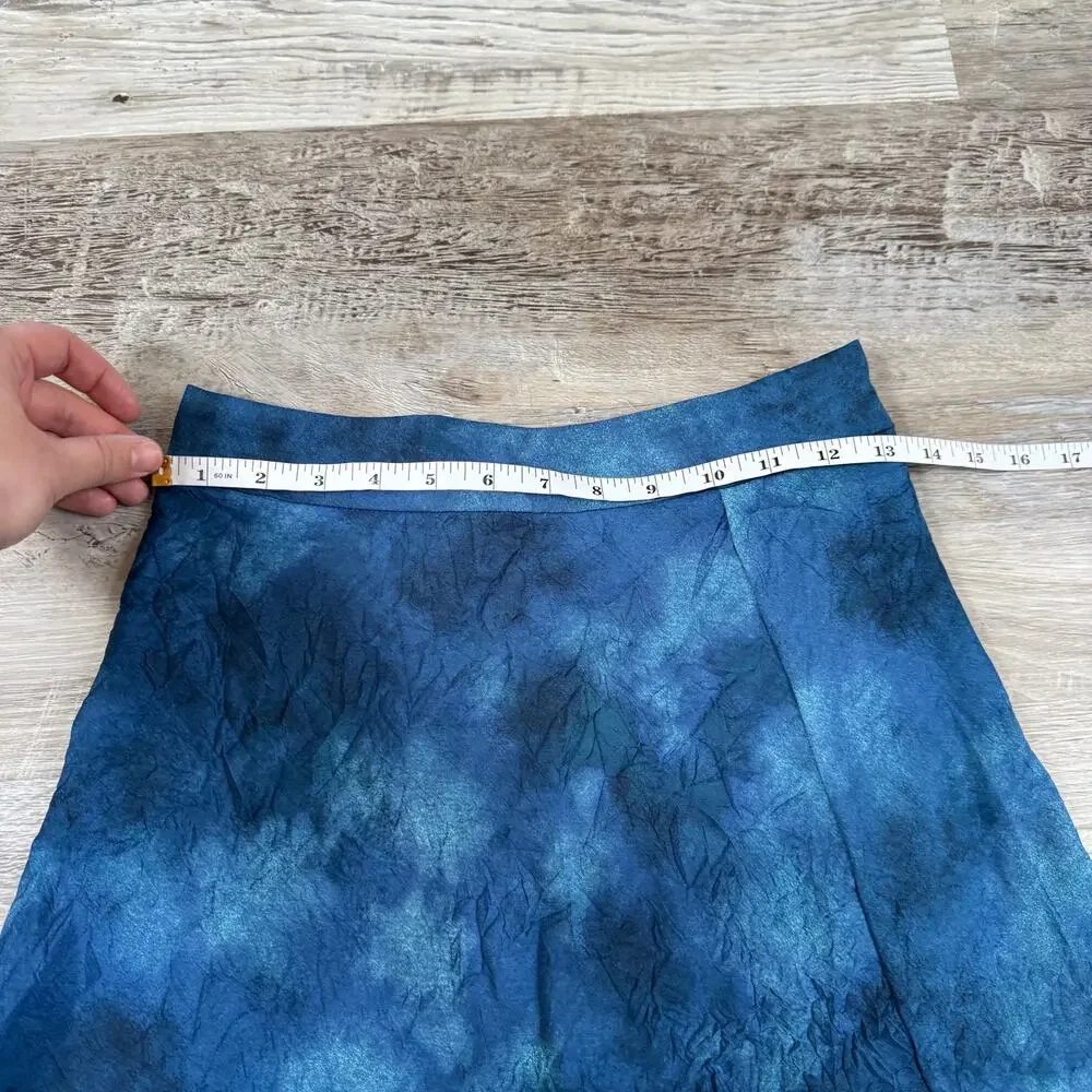 Free People Blue Tie Dye Flowy Mini Skirt Boho Indie Sleaze Festival Size 2